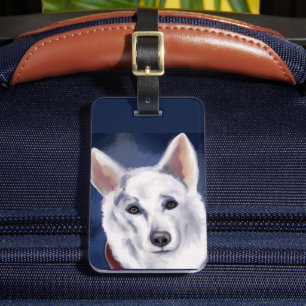 WHITE GERMAN SHEPHERD LUGGAGE TAG