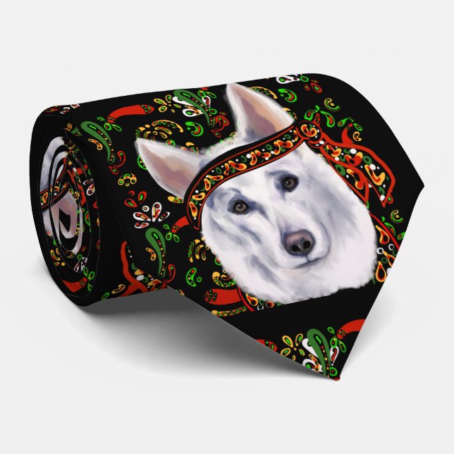 WHITE GERMAN SHEPHERD  MEXICO    TIE (Rolled)