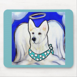 White German Shepherd Mouse Pad