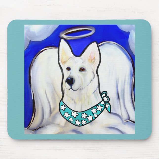 White German Shepherd Mouse Pad (Front)