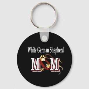 White German Shepherd Mum Gifts Key Ring