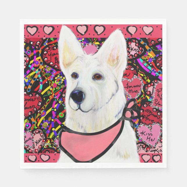 White German Shepherd Napkin (Front)