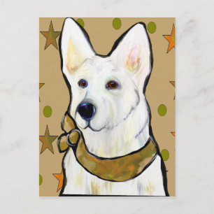 White German Shepherd Soldier Postcard