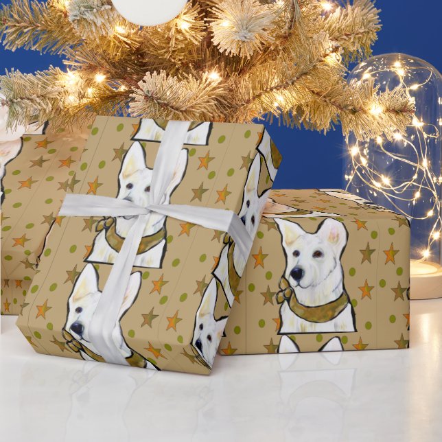 White German Shepherd Soldier Wrapping Paper (Holidays)
