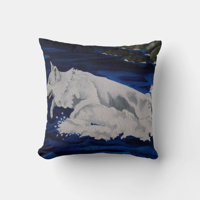 White German Shepherd Splash Pillow (Front)