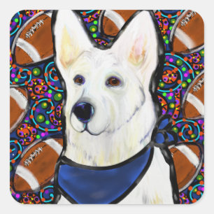 White German Shepherd Square Sticker