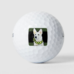 White German Shepherd St. Patty Golf Balls