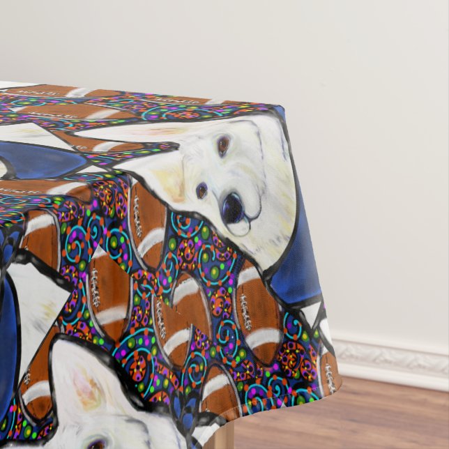 White German Shepherd Tablecloth (In Situ)