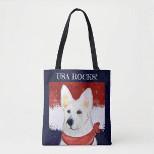 White German Shepherd Tote Bag