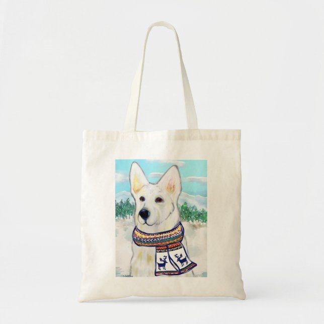 White German Shepherd Tote Bag (Front)