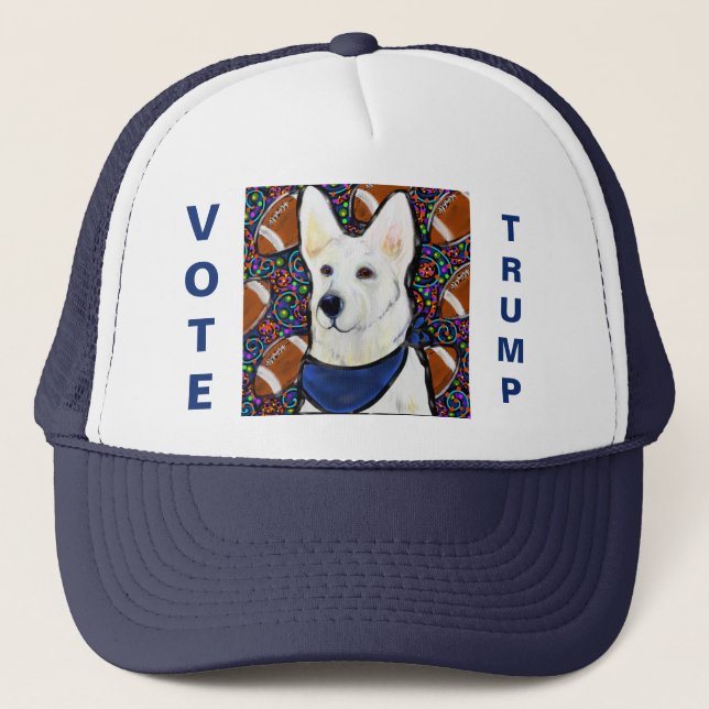 White German Shepherd Trucker Hat (Front)