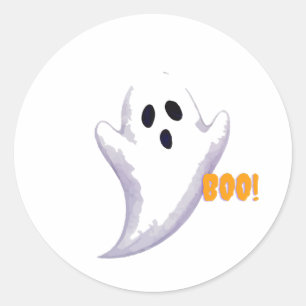 White Ghost Halloween Stickers Cute Spooky Ghost
