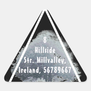 White Ghost Tree in Fog Address Triangle Sticker