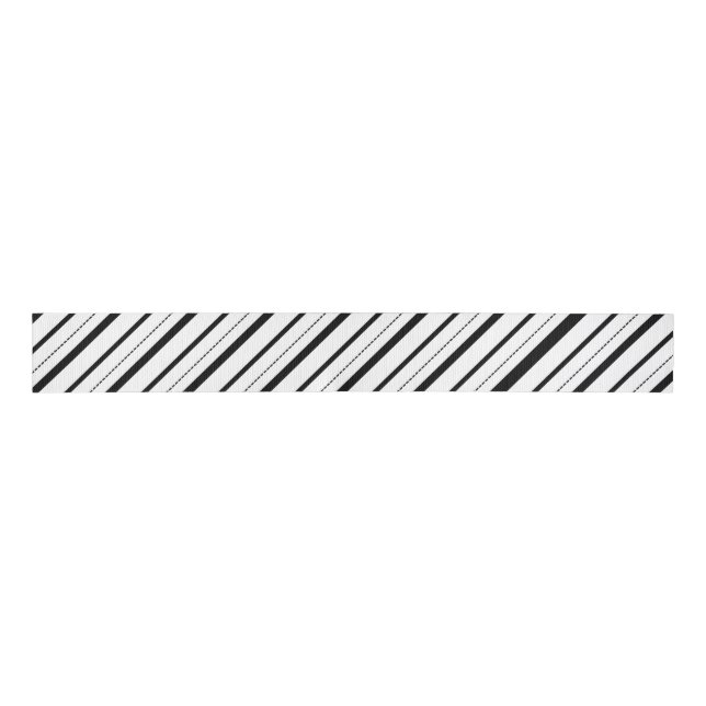 White Gingham Stripes Pattern Grosgrain Ribbon (Front)