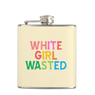 White Girl Wasted Flask- Colourful, funny Hip Flask
