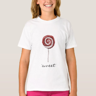 White Girl's Ringer T-shirt - 'Sweet'