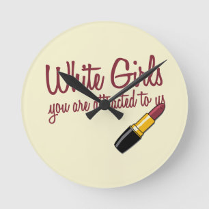 White Girls Round Clock