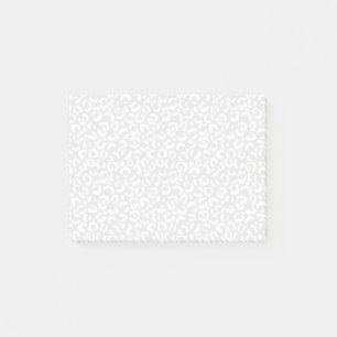 White Girly Grey Leopard Print Post-it Notes