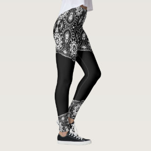 White Girly On Changeable Black Background Leggings