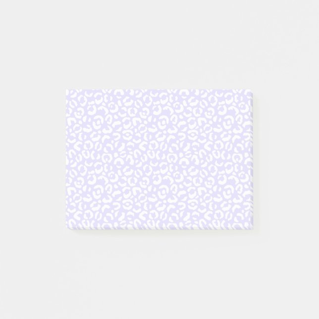 White Girly Purple Lilac Leopard Print Post-it Notes (Front)