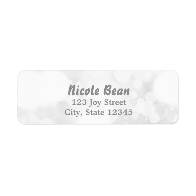 White Glamour Lights Bokeh Chic Address Labels (Front)