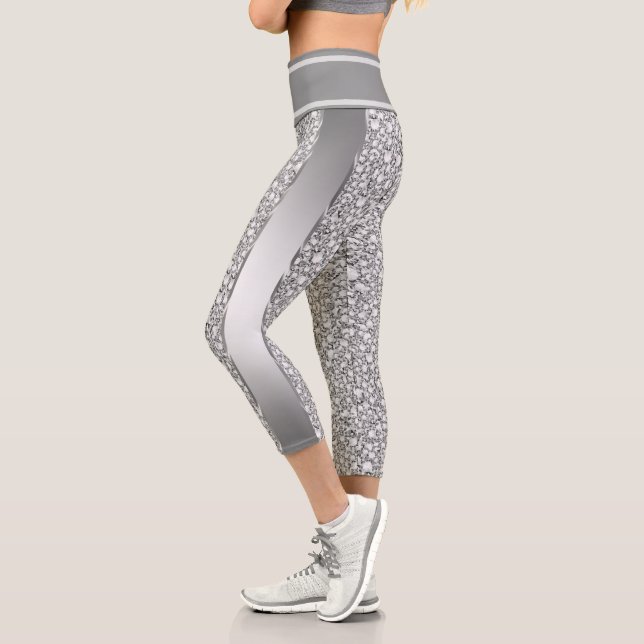 White Glitter Capri Leggings (Left)