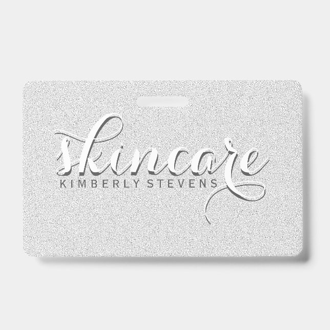 White Glitter ID Badge (Front)