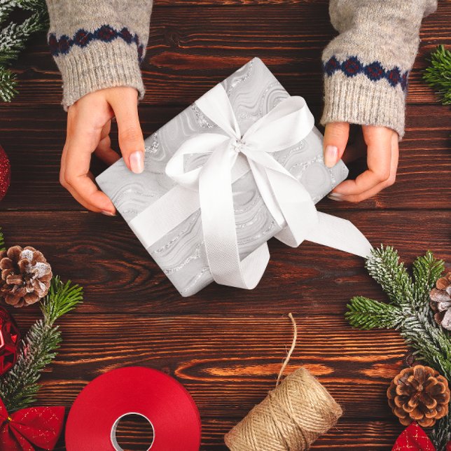 White glitter luxury pattern  wrapping paper (Creator Uploaded)