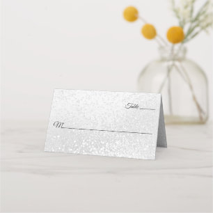 White Glitter Place Card