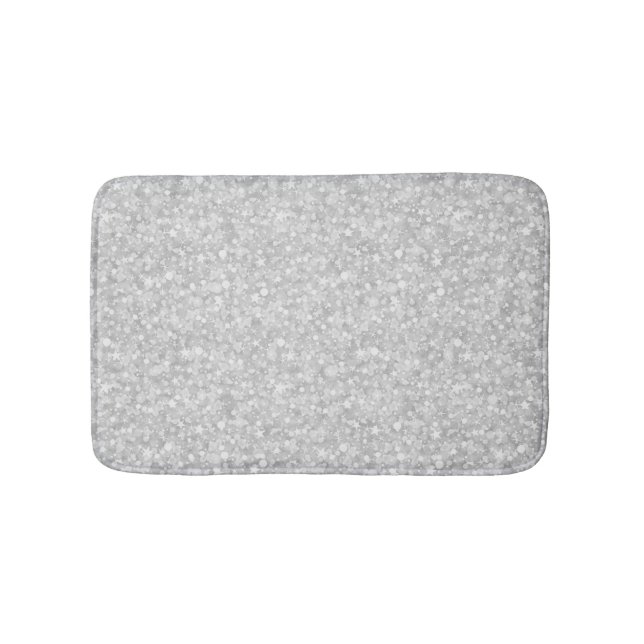 White Glitter & Sparkles Bath Mat (Front)