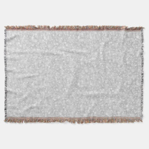 White Glitter & Sparkles Throw Blanket