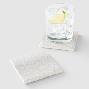 white glitter stone coaster