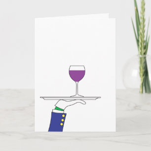 White Glove Wine Service Greeting Card