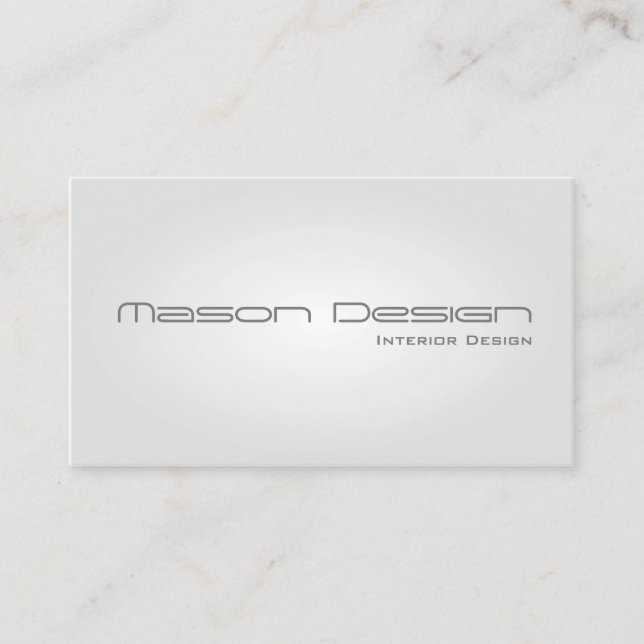 White Glow Modern Minimalistic Business Card (Front)