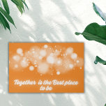 White Glow 'Together is the Best place to Be' | Faux Canvas Print<br><div class="desc">White Glow on Orange 'Together is the Best Place to Be' adorns this faux canvas print with a message of unity and harmony. Against the backdrop of serene orange, the luminous white glow emanates a sense of togetherness and warmth. This print not only adds a touch of elegance to your...</div>