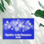 White Glow 'Together is the Best place to Be' | Faux Canvas Print<br><div class="desc">White Glow on Blue 'Together is the Best Place to Be' adorns this faux canvas print with a message of unity and harmony. Against the backdrop of serene blue, the luminous white glow emanates a sense of togetherness and warmth. This print not only adds a touch of elegance to your...</div>