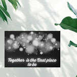 White Glow 'Together is the Best place to Be' | Faux Canvas Print<br><div class="desc">White Glow on Black 'Together is the Best Place to Be' adorns this faux canvas print with a message of unity and harmony. Against the backdrop of serene black, the luminous white glow emanates a sense of togetherness and warmth. This print not only adds a touch of elegance to your...</div>