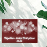 White Glow 'Together is the Best place to Be' | Faux Canvas Print<br><div class="desc">White Glow on maroon 'Together is the Best Place to Be' adorns this faux canvas print with a message of unity and harmony. Against the backdrop of serene maroon, the luminous white glow emanates a sense of togetherness and warmth. This print not only adds a touch of elegance to your...</div>