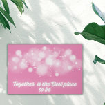 White Glow 'Together is the Best place to Be' | Faux Canvas Print<br><div class="desc">White Glow on Teal 'Together is the Best Place to Be' adorns this faux canvas print with a message of unity and harmony. Against the backdrop of serene pink, the luminous white glow emanates a sense of togetherness and warmth. This print not only adds a touch of elegance to your...</div>