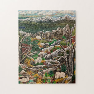 White Goats of Mount Ireland Jigsaw Puzzle