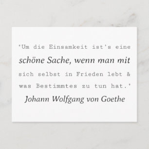 White Goethe quote loneliness Postcard