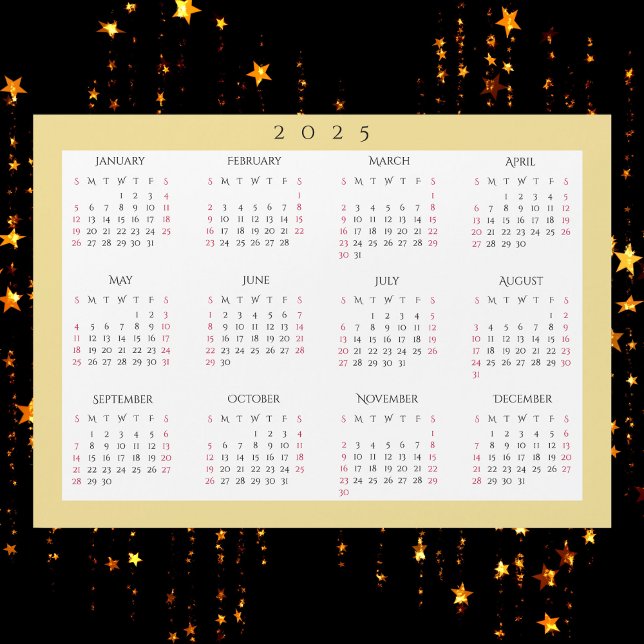 White Gold 2025 Yearly Full Year Calendar Magnet (White Gold 2025 Yearly Full Year Calendar Magnet)