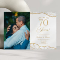 White Gold Agate 70th Wedding Anniversary Party