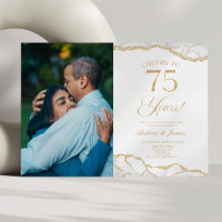 White Gold Agate 75th Wedding Anniversary Party
