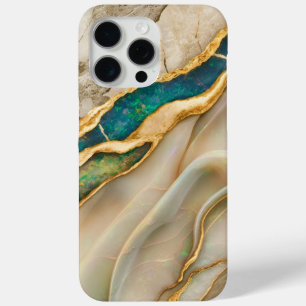 White Gold Agate Marble iPhone 15 Pro Max Case