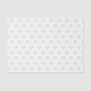 White Gold and Satin Diamond Hearts Tissue Paper