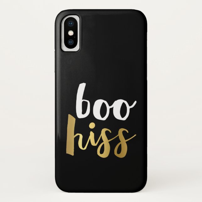 White & Gold Boo Hiss Case-Mate iPhone Case (Back)