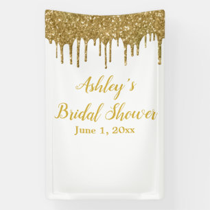 White Gold Bridal Shower Backdrop Photo Booth Prop Banner