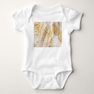 White-gold brush painted texture. baby bodysuit