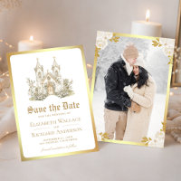 White Gold Catholic Church Wedding Photo